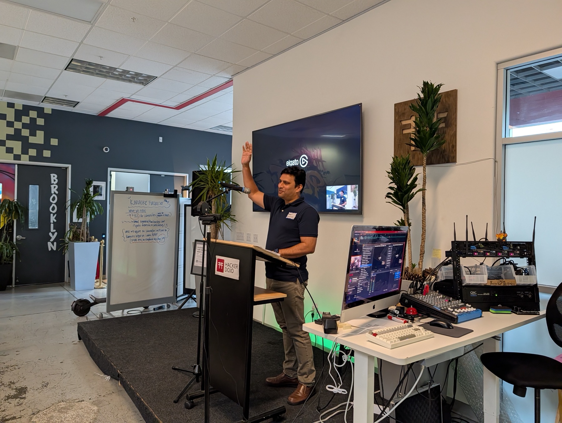 Another audience member presenting an idea during the StartupA2Z community stage