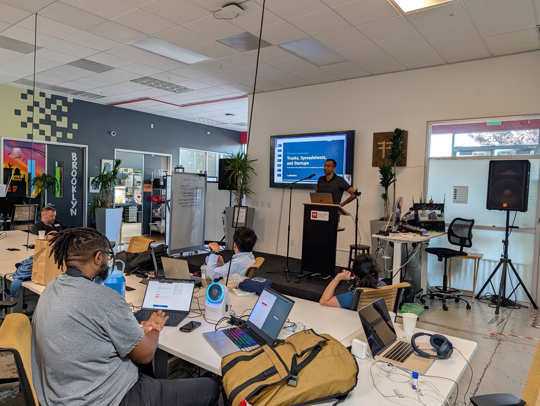 A founder presentation in progress at the StartupA2Z August 25 event