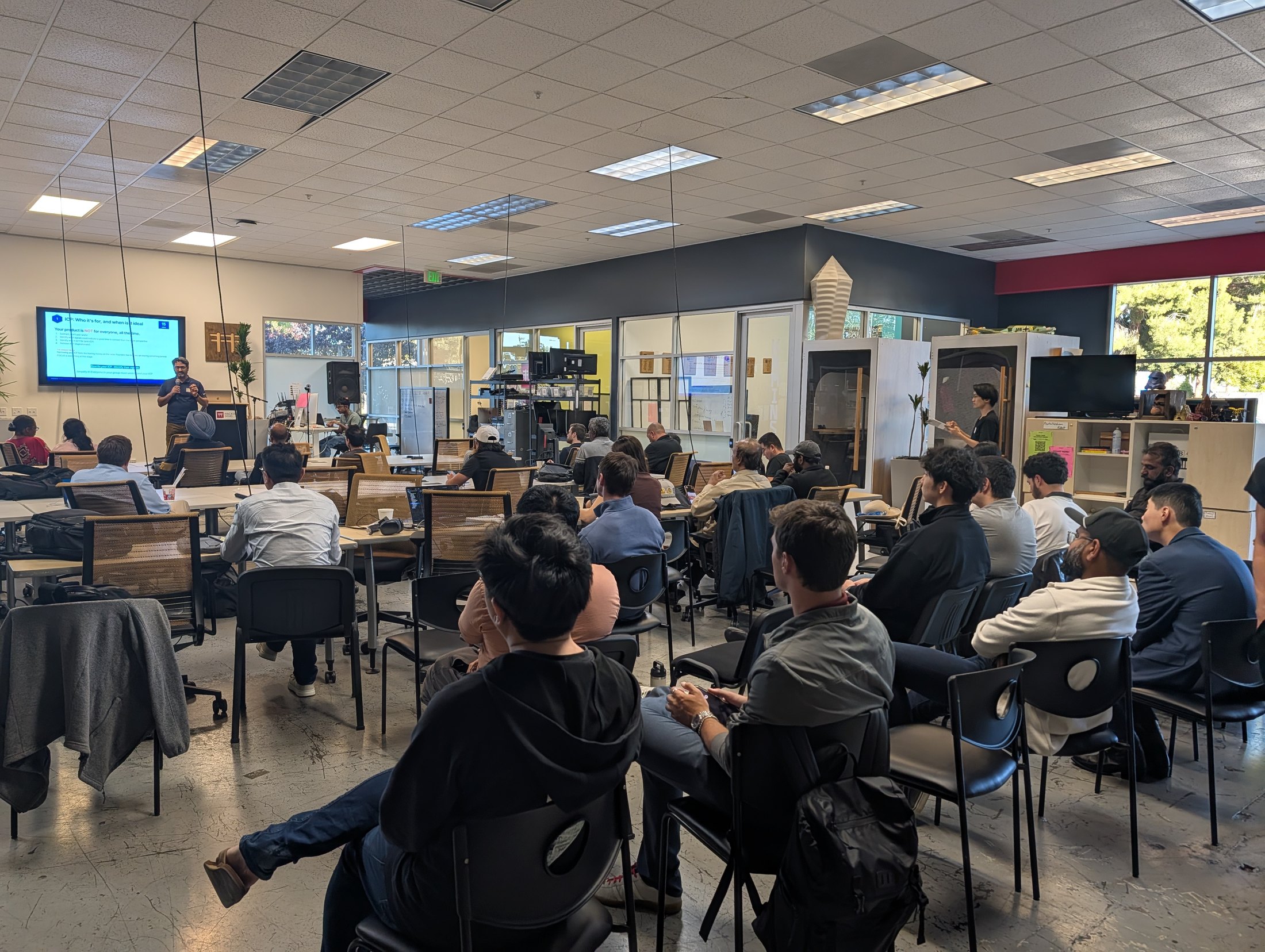 Founders and operators participating in the StartupA2Z GTM workshop at Hacker Dojo