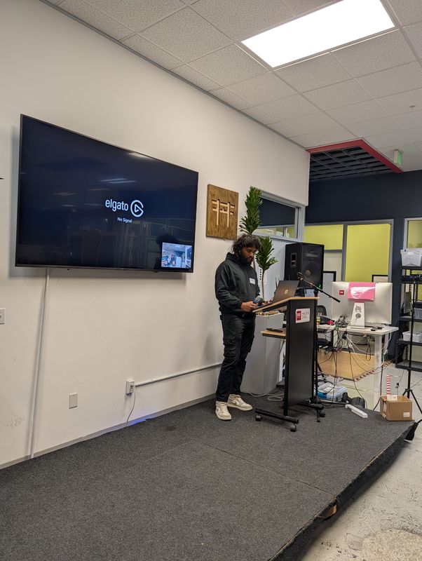 Sharan preparing a product demonstration for the automotive industry